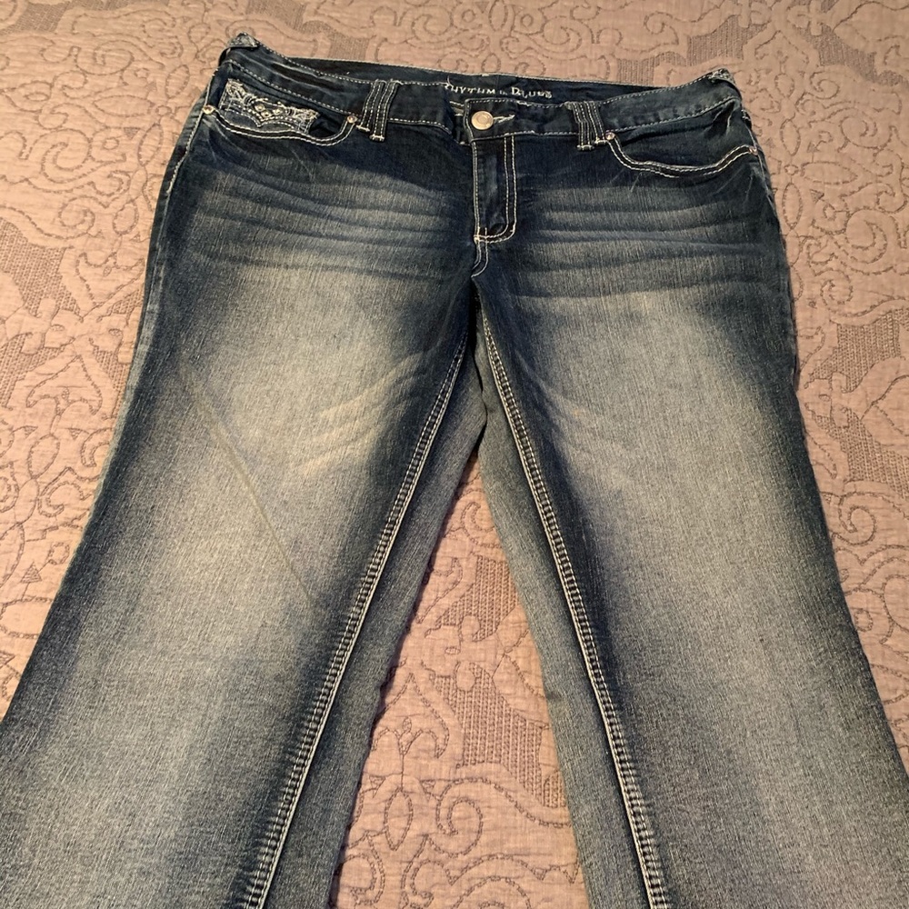 Blue jean capris